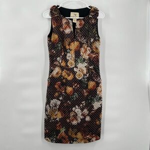 Anthropologie Tabitha floral dress size 4 bow detail at shoulder
